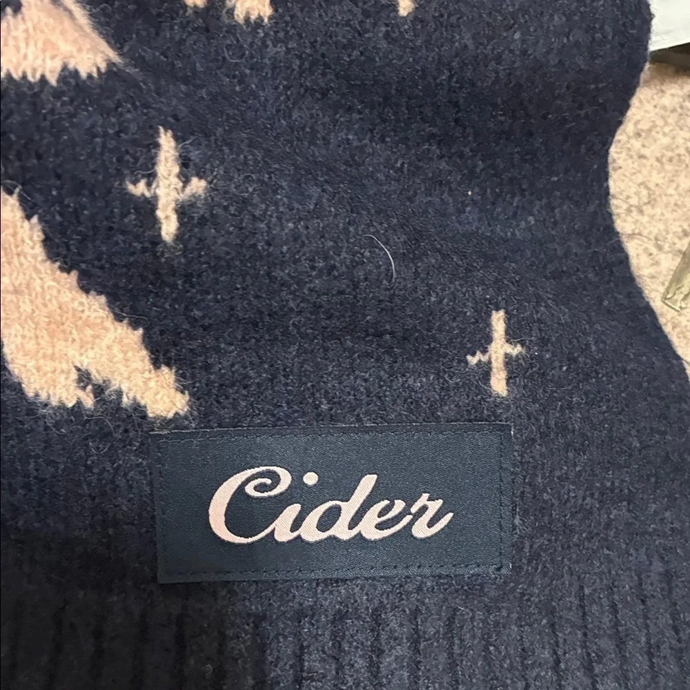 Cider Navy Scarf with Pink Bow Accents